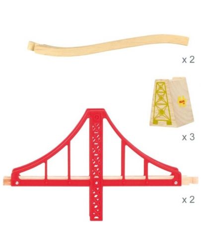 Детска дървена играчка Bigjigs - Двоен висящ мост - 3