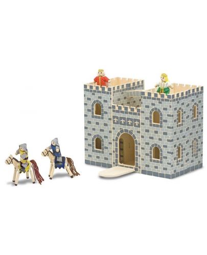 Детска дървена играчка Melissa & Doug  - Рицарски замък с фигурки - 1