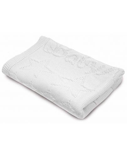 Детско плетено одеяло Baby Matex - Бяло, 75 х 110 cm - 1
