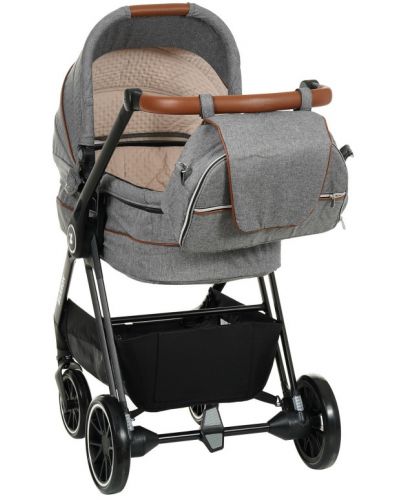 Детска количка Zizito - Barron 3 в 1, сива с черна рамка - 9