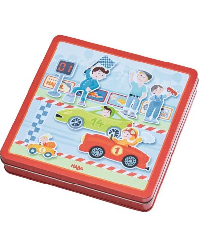 Детска магнитна игра Haba - Бързи коли - 1