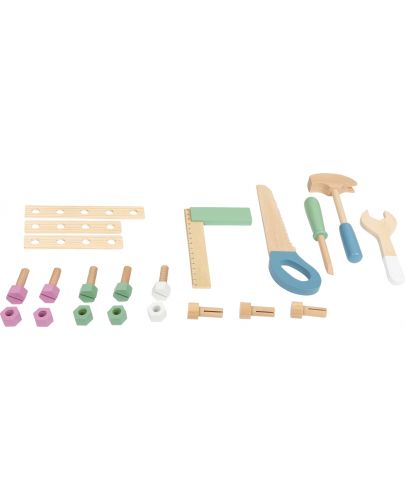 Детска дървена работилница Small Foot - С инструменти, 22 части - 2