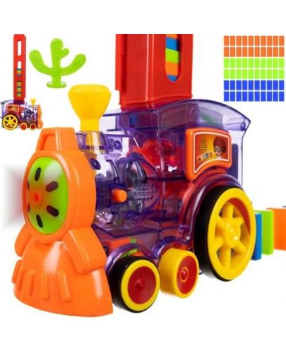 Детска играчка Kruzzel - Влакче с домино блокчета - 1