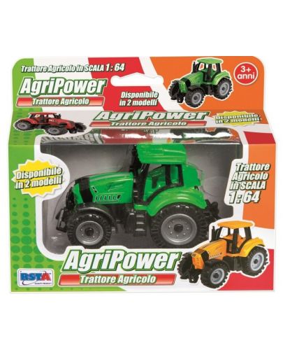 Детска играчка RS Toys - Трактор, зелен, 1:64 - 1