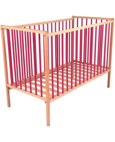 Детско легло Combelle - Remi, натурално с розово - 1