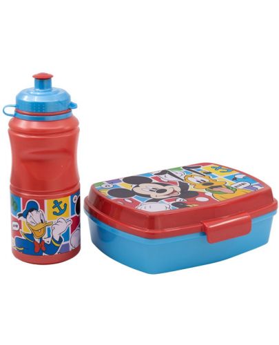 Детски комплект Stor - Mickey Mouse, бутилка и кутия за храна - 1