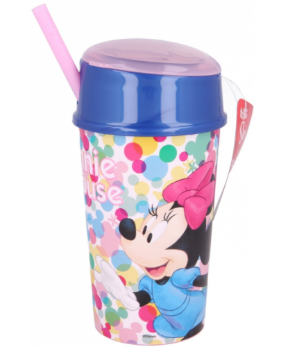Детска чаша с капак и сламка Stor - Minnie Mouse, 400 ml, - 2