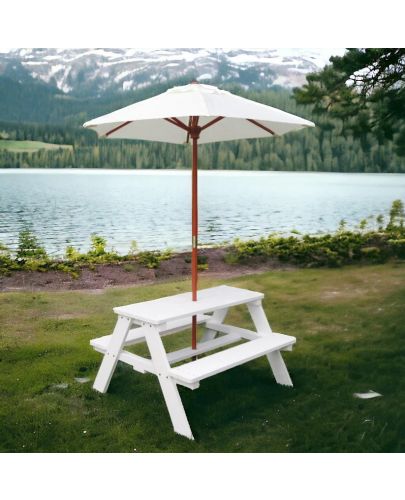 Детска дървена маса за пикник с чадър Ginger Home - 5