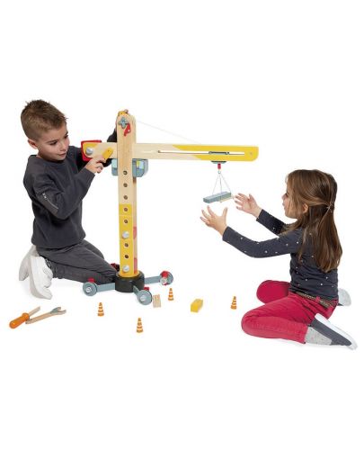 Детска играчка Janod - Дървен кран - 4