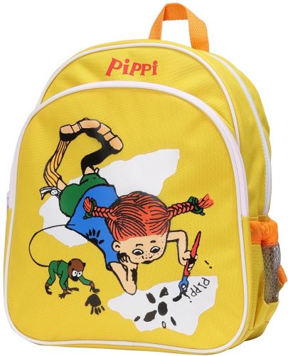 Детска раница Pippi - Пипи Дългото чорапче рисува, жълта - 1