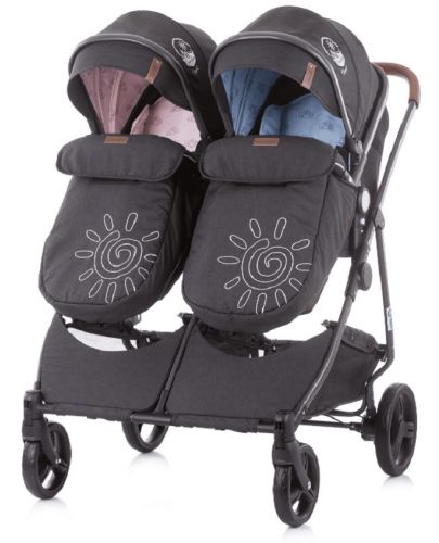 Детска количка за близнаци Chipolino - ДуоСмарт, синьо/розова - 8