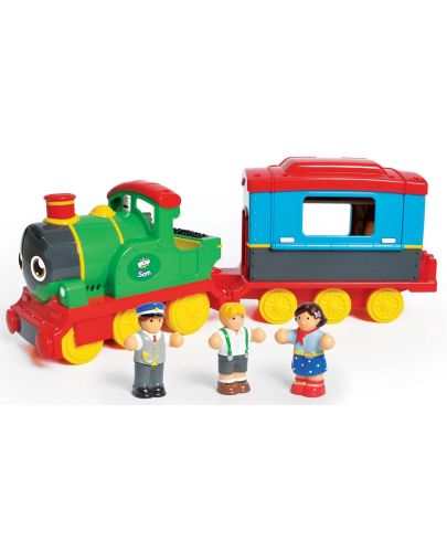 Детска играчка WOW Toys - Влакчето на Сам с парен локомотив - 1