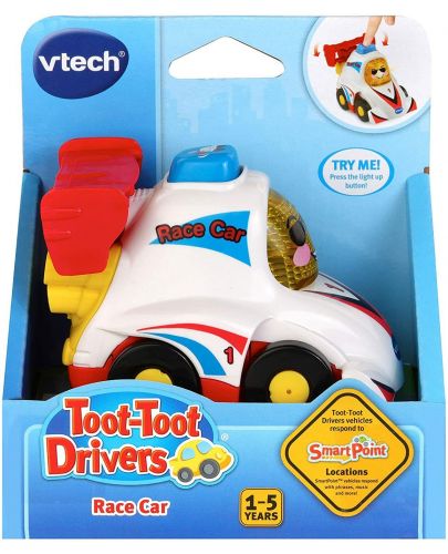 Детска игрчака Vtech - Мини количка, състезателна кола, бяла - 1
