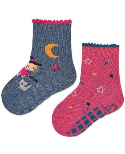 Детски чорапи с бутончета Sterntaler - За момиче 2 чифта, 25/26, 3-4 години - 2