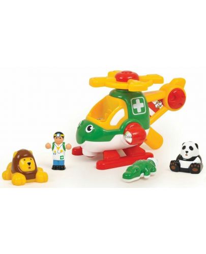 Детска играчка WOW Toys - Спасителен хеликоптер за животни - 1