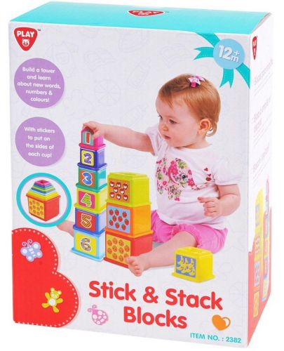 Детски кубчета  PlayGo - Пирамида, 10 броя - 2