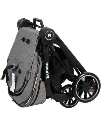 Детска количка Zizito - Barron 3 в 1, сива с черна рамка - 6
