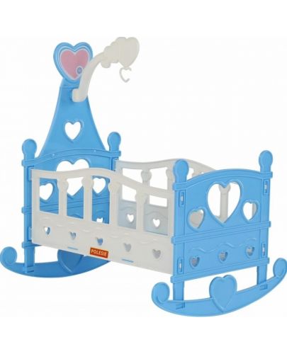 Детска играчка Polesie Toys - Легло за кукла Heart, синьо - 1