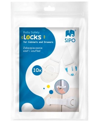 Детски предпазни ключалки за шкафове и уреди Sipo - 10 броя - 9
