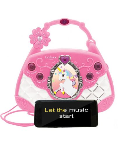 Детска играчка Lexibook - Електронна караоке чанта Unicorn, с микрофон - 3