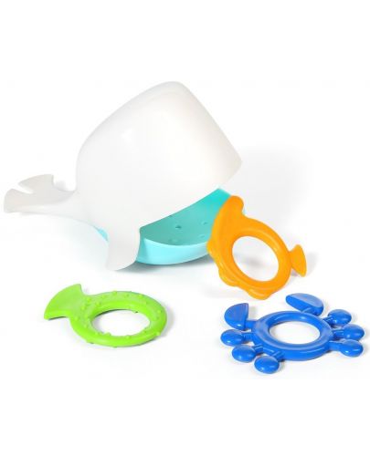 Детска играчка за баня Babyono - Whale kiper, бяла - 1