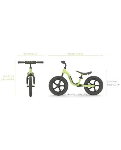 Детско колело за баланс Chillafish - Charlie Sport 12′′, светлозелено - 8