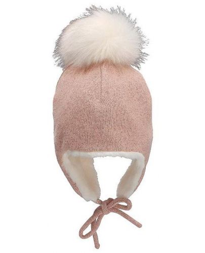 Детска зимна шапка с помпон Sterntaler - Момиче, 53 cm, 2-4 години, розова - 2