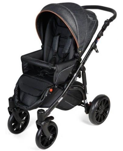 Детска количка Dorjan Basic Comfort Vip 2 в 1, тъмно сива - 3