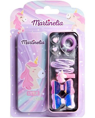 Детски комплект аксесоари за коса Martinelia - Little Unicorn, 10 части - 1