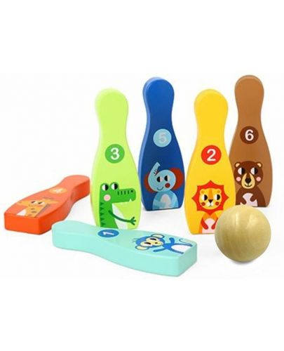 Детски дървен боулинг Tooky toy  - 3