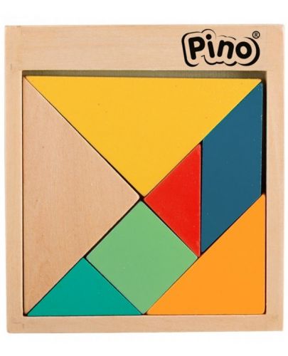Детска игра Pino - Танграм, пастелни цветове - 1