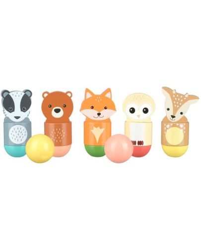 Детски дървен боулинг Orange Tree Toys - Горски животни - 1