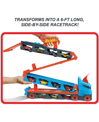 Детска играчка Mattel Hot Wheels - Автовоз, с 3 колички - 5