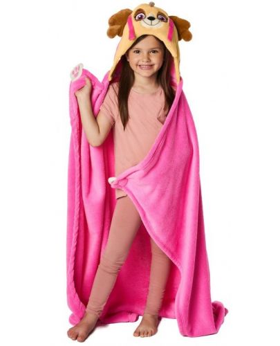 Детско одеяло с 3D качулка Sonne - Скай Paw Patrol, 110 x 140 cm, розово - 2