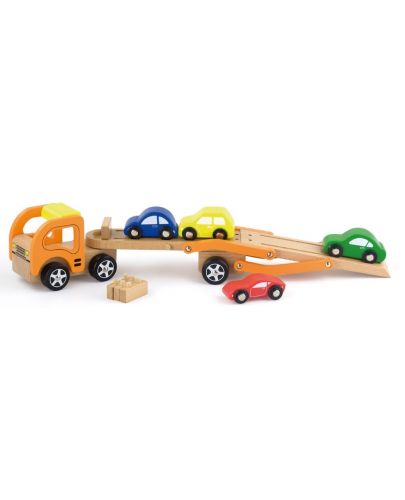 Детска играчка Viga - Автовоз с 4 колички - 2