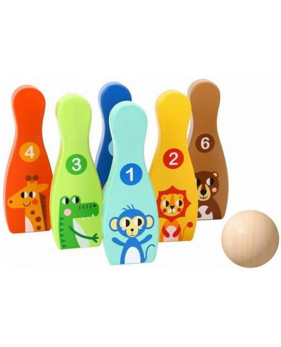 Детски дървен боулинг Tooky toy  - 1