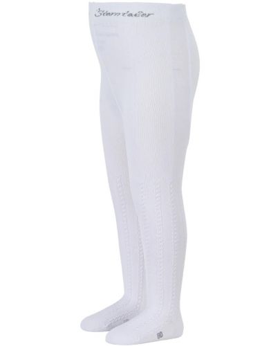 Детски фигурален памучен чорапогащник Sterntaler - Плетеница, 68 cm, 4-6 месеца, бял - 2