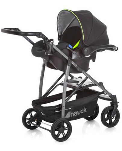 Детска количка 3 в 1 Hauck - Rapid 4 S Plus Trioset Deluxe, Caviar/Neon Yellow - 3