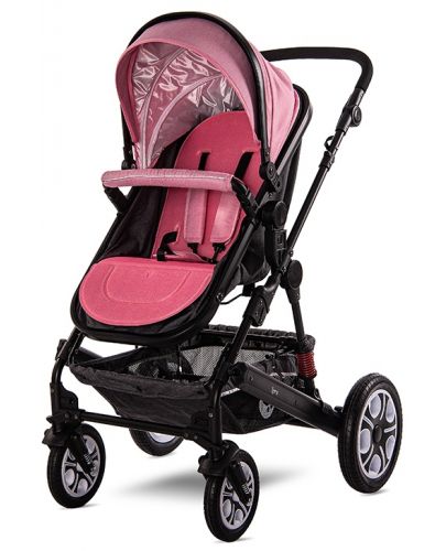 Детска комбинирана количка 3в1 Lorelli - Lora Set, розова - 4