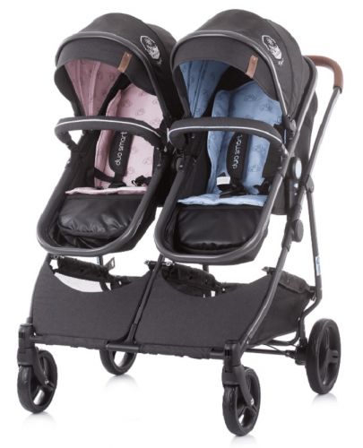 Детска количка за близнаци Chipolino - ДуоСмарт, синьо/розова - 1