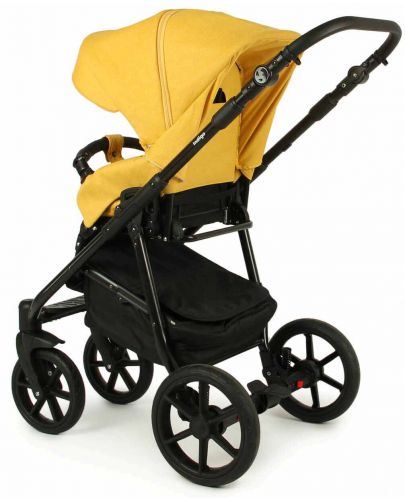 Детска количка Baby Giggle - Broco, 2в1, жълта - 4