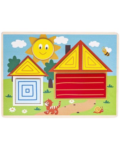 Детска дървена мозайка Woody - Цветове и форми - 3