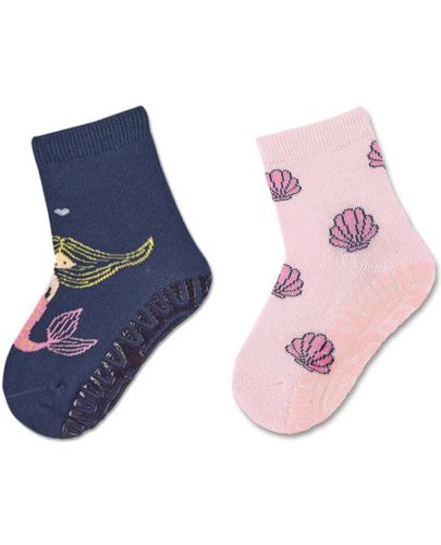 Детски чорапи със силиконова подметка Sterntaler - С русалка, 25/26 размер, 3-4 години, 2 чифта - 1