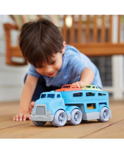 Детска играчка Green Toys - Автовоз, с 3 колички - 4