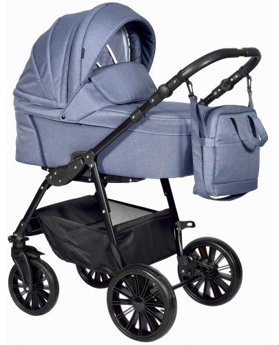 Детска количка Baby Giggle - Sesto, 2в1, сива - 1
