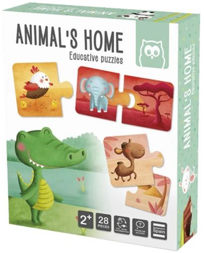 Детски пъзел Eurekakids - Montessori, Къщата на животните, 28 части - 1