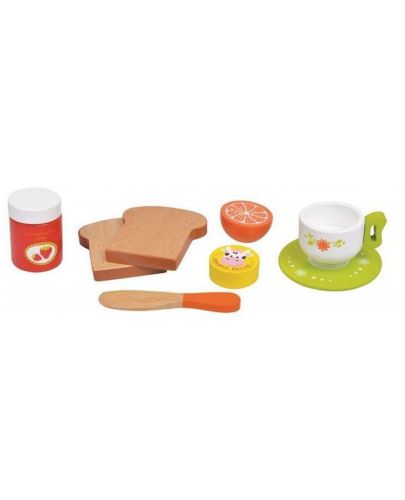 Игрален комплект Lelin - Детски тостер, с продукти за закуска, зелен - 3
