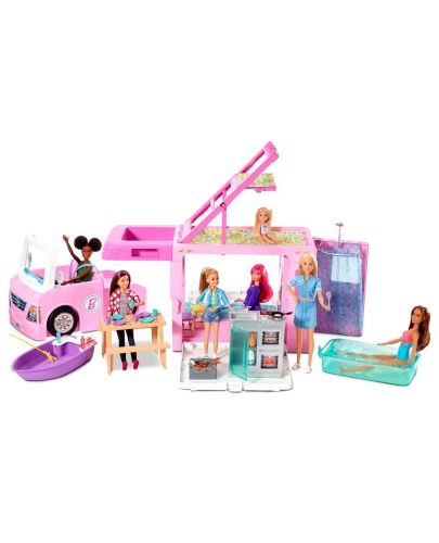 Игрален комплект Mattel Barbie - Кемперът на Барби, 60 части - 1