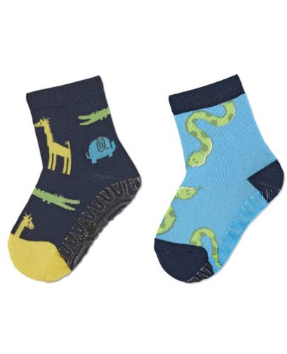 Детски чорапи със силиконова подметка Sterntaler - 17/18 размер, 6-12 месеца, 2 чифта - 1
