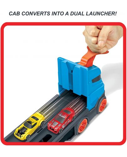 Детска играчка Mattel Hot Wheels - Автовоз, с 3 колички - 6